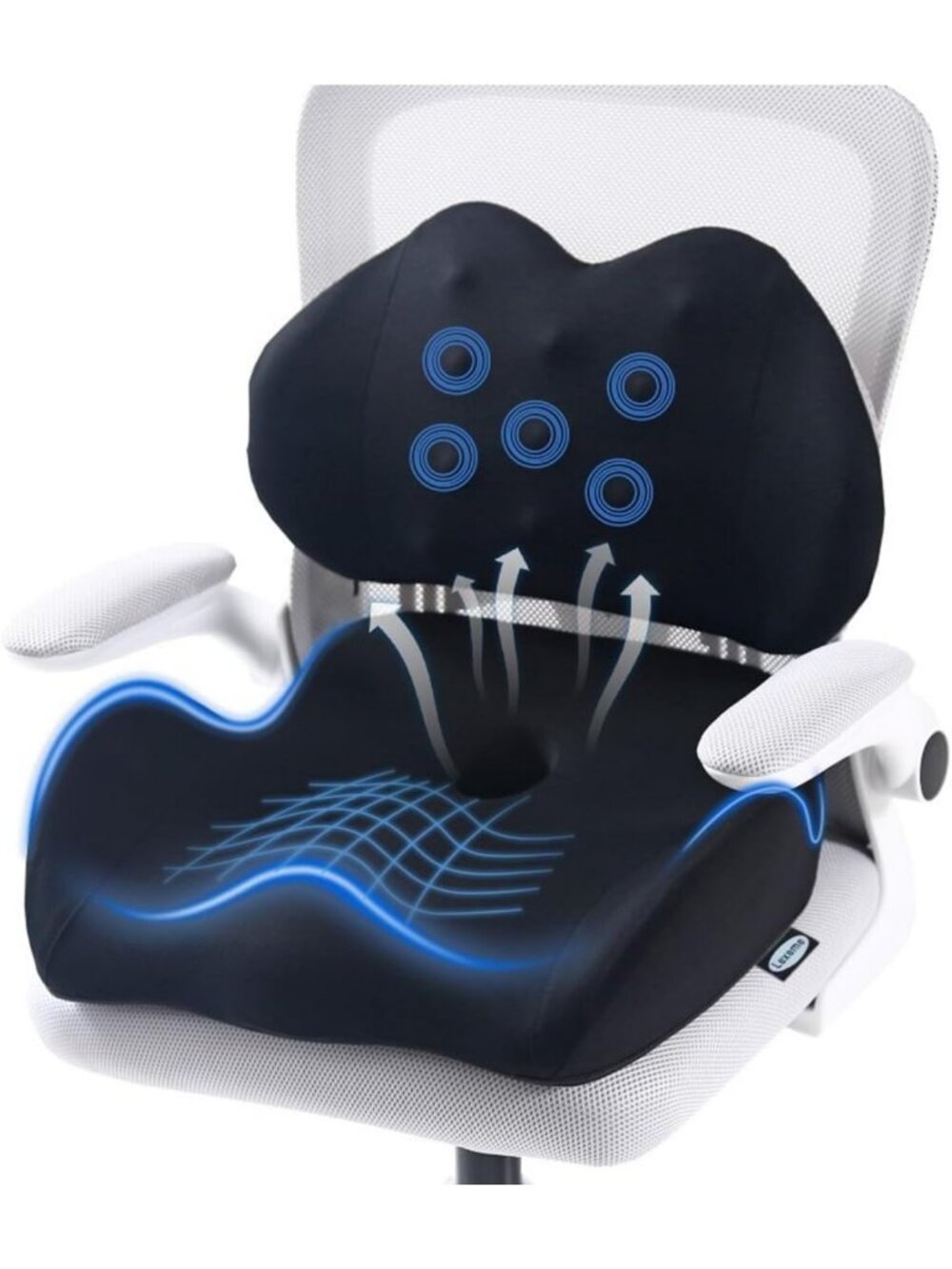 Extra Large Memory Foam Seat Cushion for Lumbar Support & Sciatica Relief